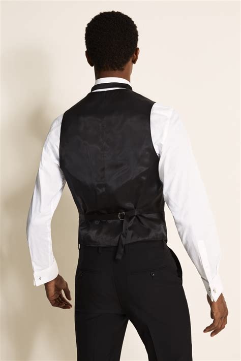 Tailored Fit Black Dress Waistcoat Buy Online At Moss