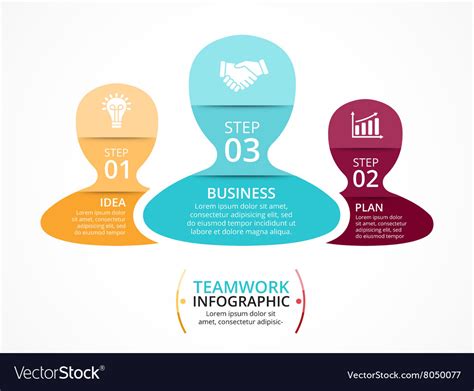 Teamwork Infographic Template For Diagram Vector Image