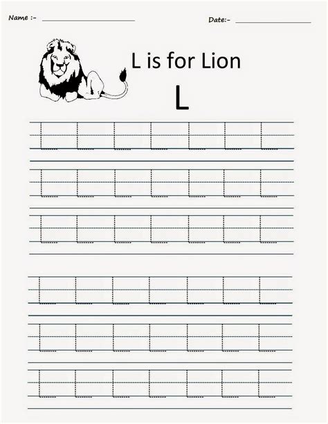 Free Printable L Worksheets
