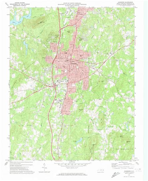 1970 Asheboro Nc North Carolina Usgs Topographic Map Topographic