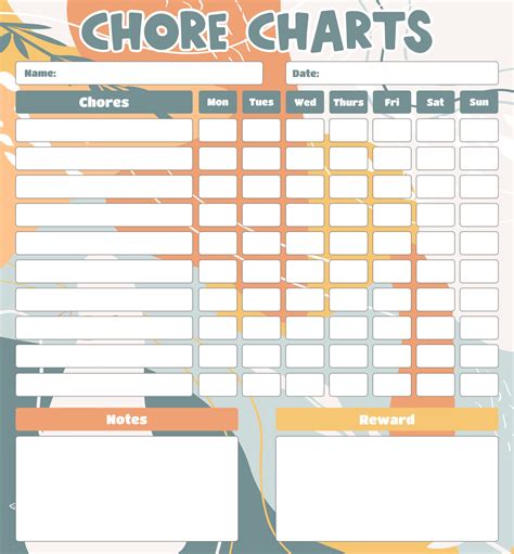 Free Chore Charts Printable Woodard