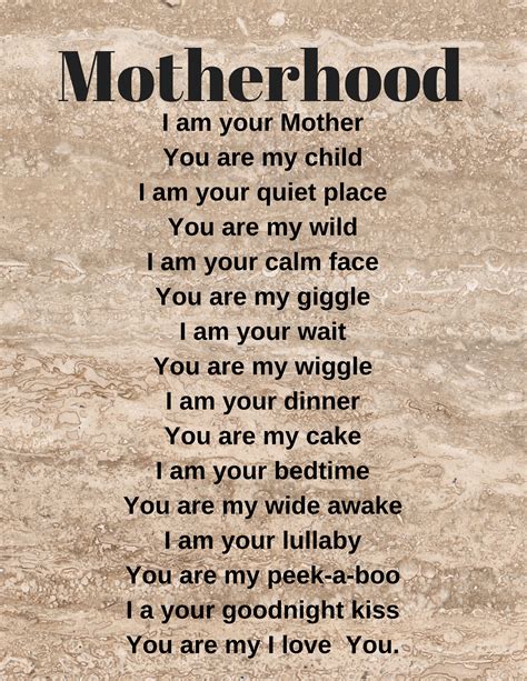 Motherhood Is A T This Poem Of Mother And Child Truly Speaks Volume