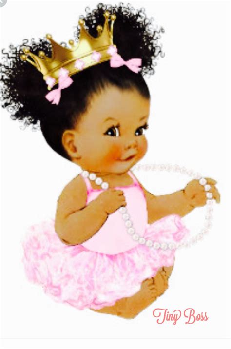 African American Baby Girl Shower Clip Art