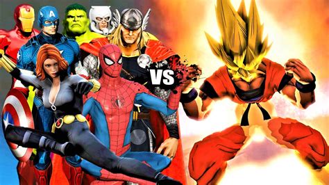 The Avengers Marvel Comics Vs Goku Epic Battle Youtube