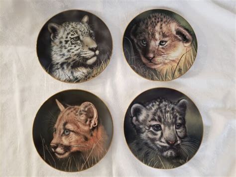 cubs of the big cats princeton gallery porcelain plate collection set of 4 ebay