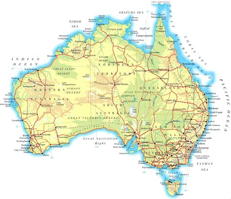 Mapas Imprimidos De Australia Con Posibilidad De Descargar