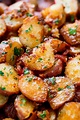 Roasted Garlic Potatoes Recipe with Butter Parmesan – Best Roasted ...