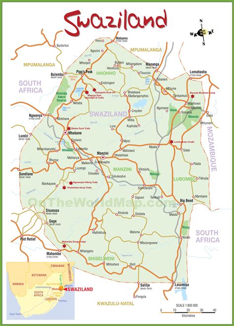 Eswatini, officially the kingdom of eswatini (swazi: Eswatini Map - Eswatini Swaziland Road Map : Eswatini ...