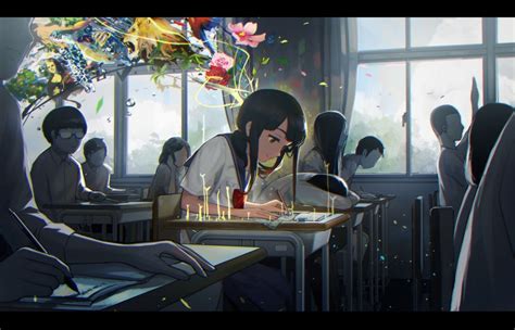 Download 1080x1920 Anime Classroom Anime Girl Dream