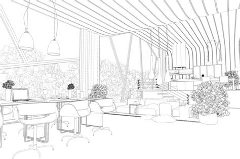 Interior Outline Interior Design Sketches Architecture Drawing 3d