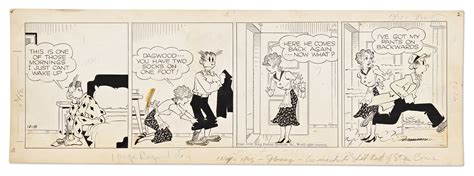 Lot Detail Chic Young Hand Drawn Blondie Comic Strip From 1949