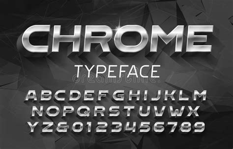 Chrome Alphabet Font 3d Metal Effect Letters And Numbers With Shadow