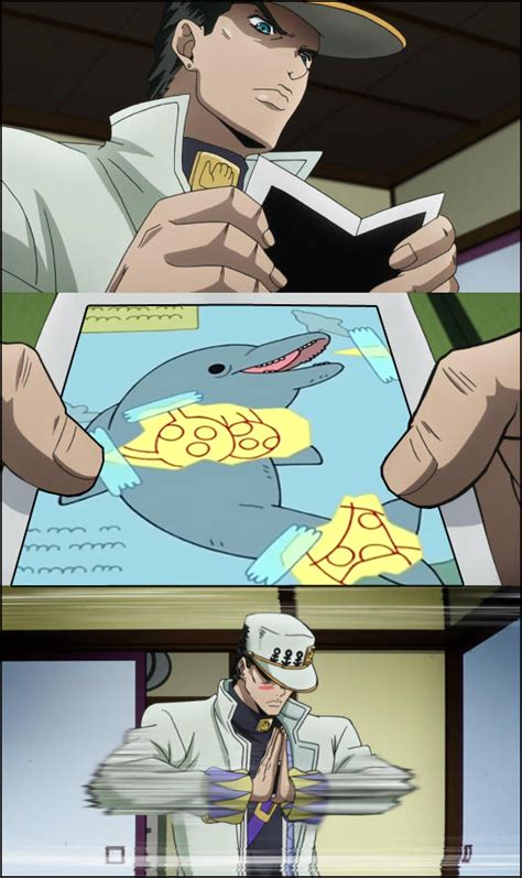 Jotaro Finds An Image Of A Dolphin Jojos Bizarre Adventure Know Your Meme