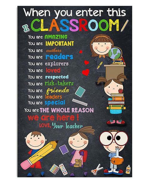 Teacher Classroom When You Enter This Classroom Back To School Poster Teeuni