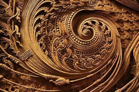 Intricate Wood Carving In One Of The Restaurant In Chiang Mai Which Also Features Traditional
