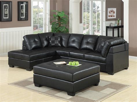 Darie Cushion Back Tufted Sectional Sofa Black Coaster Fin