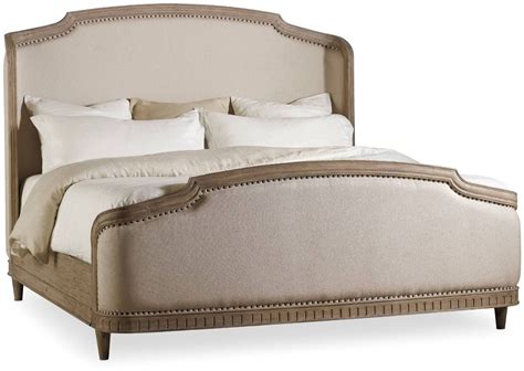 Corsica Light Wood Queen Upholstered Panel Bed From Hooker Coleman