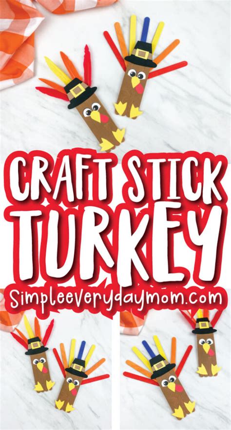 Turkey Popsicle Stick Craft For Kids With Free Template
