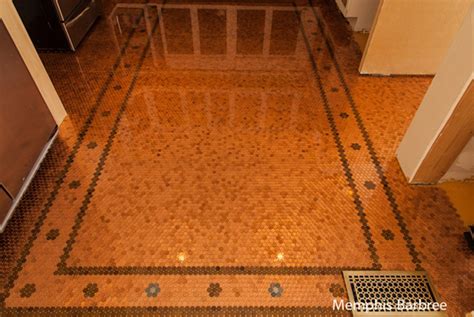 Copper Penny Tile Floor