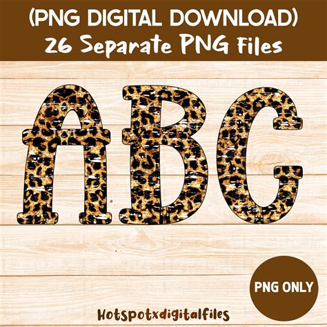 Distressed Cheetah Alphabet Bundle Sublimation Png Designs Etsy In