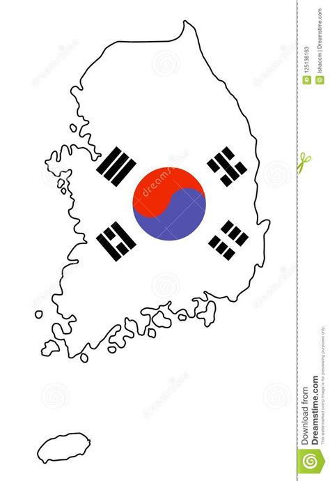 South korea travel elements with architecture and taekwondo. South Korea .Map Of South Korea Vector Illustration Stock Vector - Illustration of drawing ...