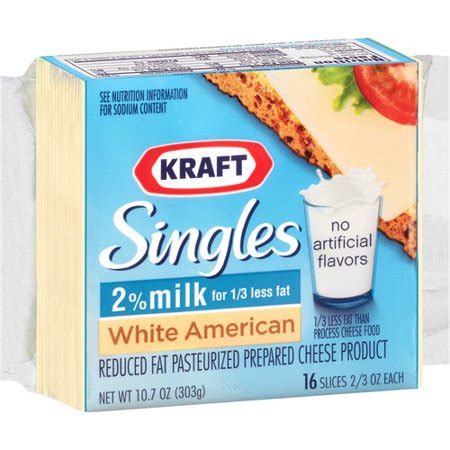 Various types of cheese isolated on white. Kraft Singles 2% Milk White American Cheese Slices, 16 ct ...