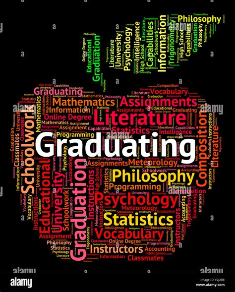 Graduating Word Meaning Text Graduation And College Stock Photo Alamy