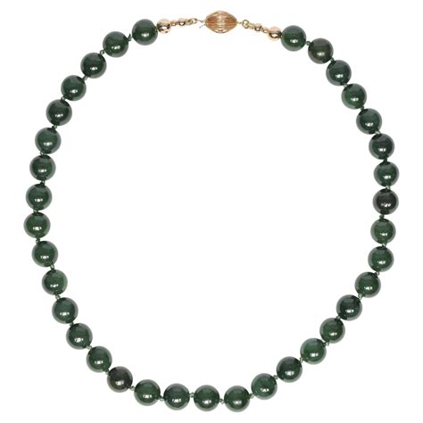 Fine Midcentury Nephrite Jade Necklace At 1stDibs Nephrite Necklace