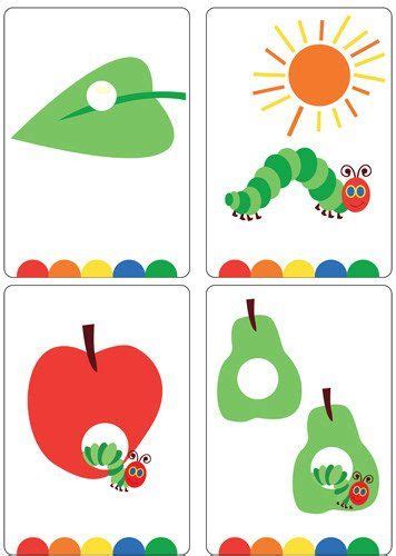 I am so excited to share brand new updated the very hungry caterpillar printables with you! Happy Caterpillar Flash Cards | The very hungry ...