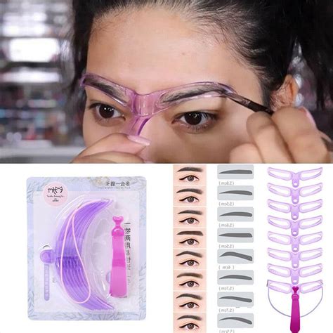 Shaper Stencil Kit Diy Makeup Template 8pcs Eyebrow Eyebrow Grooming