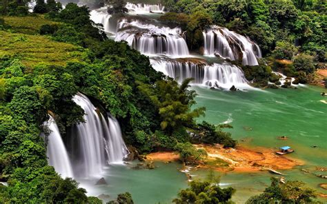 Detian Falls Asia Vietnam 4k Waterfalls Body Of Water Waterfall