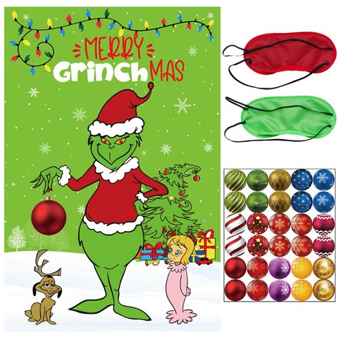 Buy Pin The Christmas Ball On The Grinch Christmas Party Games For Kids