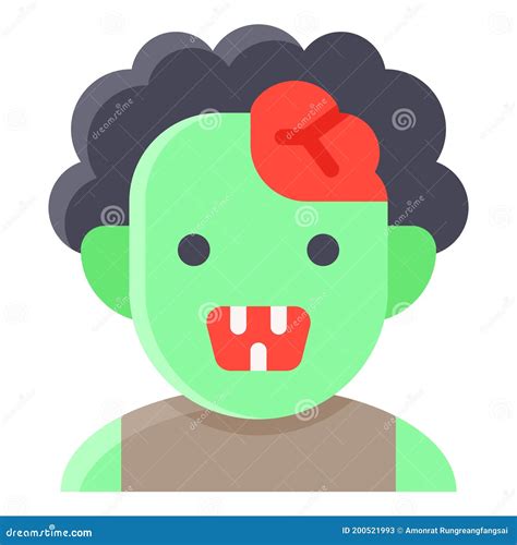 Zombie Avatar Halloween Costume Vector Icon Stock Vector