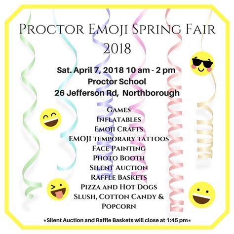 Proctor Emoji Spring Fair 2018 Fb Post The Northborough Guide