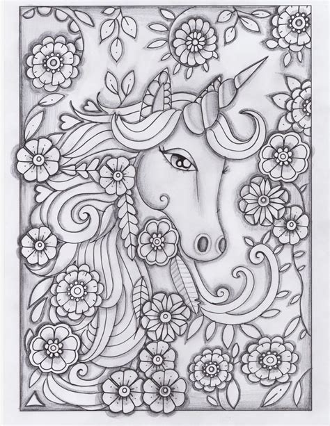 These are fresh, modern and made… read more unicorn greyscale drawing unedited | Coloring Pages ...