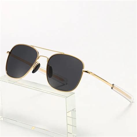 jackjad classic men army military pilot style polarized sunglasses 52mm top metal quality brand