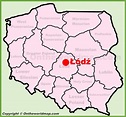 Lodz location on the Poland map