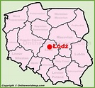 Lodz location on the Poland map