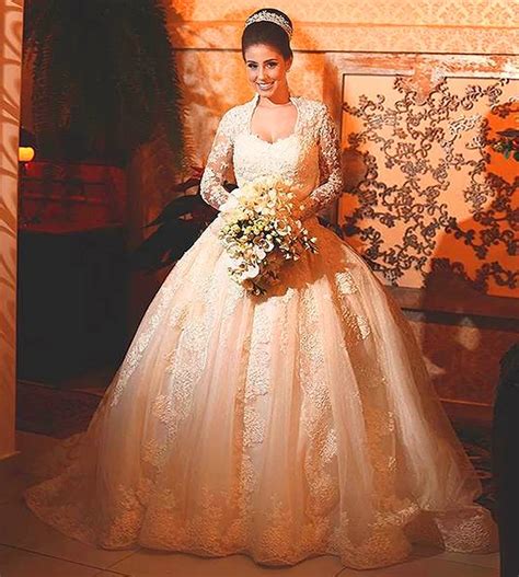 vintage arab princess bridal bride ball gown long sleeve lace muslim wedding dresses wedding