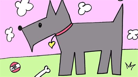 How To Draw A Cartoon Scottish Terrier Dog Youtube