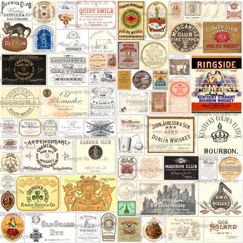 Vintage Whiskey Labels 70 Printable Vintage Whiskey Labels Etsy