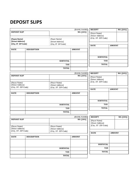 Deposit Slip Template Download 37 Bank Deposit Slip Templates