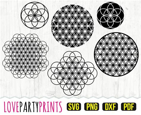 Flower Of Life SVG DXF PNG Pdf Circle Pattern Svg Etsy