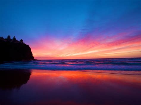 Wallpaper Beautiful Sunset Sea Red Sky Clouds Beach 2560x1600 Hd