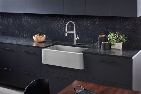 Lowest price sink divider undermount bathroom sink 1. IKON 33" 1-3/4 Farmhouse Sink with Low Divide | BLANCO America