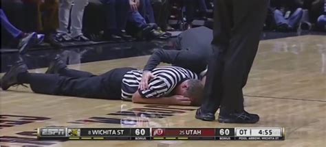 Another College Basketball Referee Knocked Out After Jump Ball