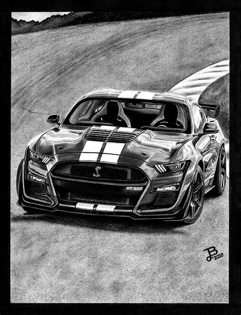 How To Draw A Ford Mustang Shelby Gt500