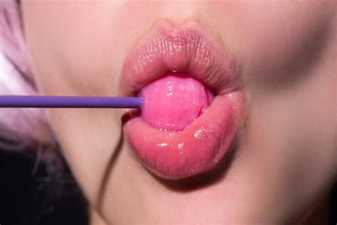 Premium Photo Glamor Mouth Licking Yummy Lollypop With Red Lips Sucks Lolli Pop Sexy Female