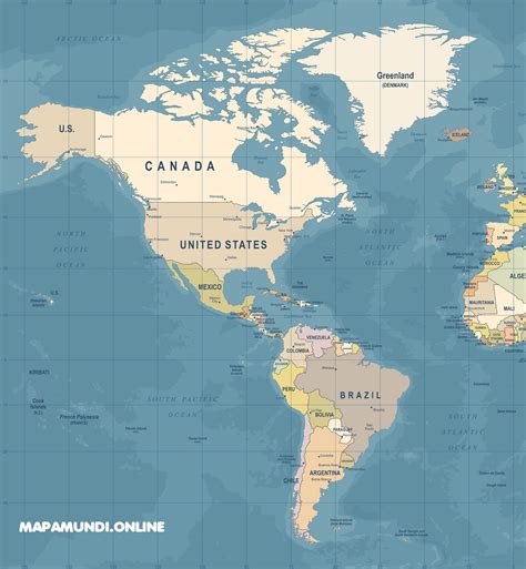 Mapa De América 2024 🥇 Mapas Del Continente Americano En Imágenes