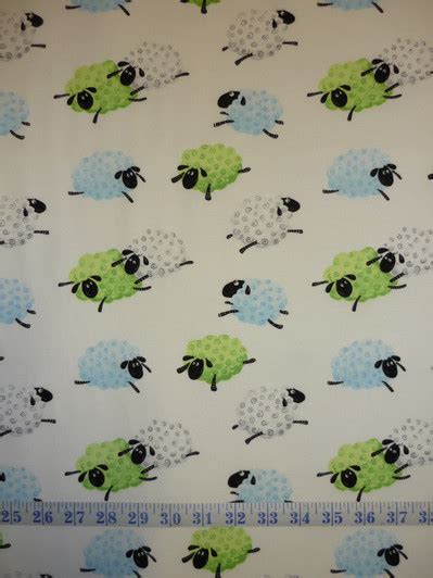 Susybee Lewes Lal The Lamb Leaping Pink Sheep Cotton Quilting Fabric